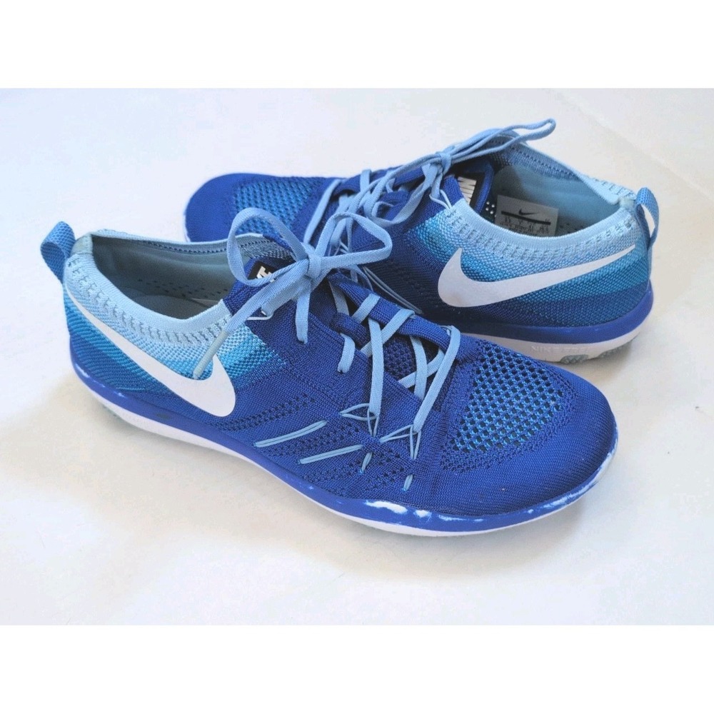 Nike Free TR Focus Flyknit Women's 9.5 Blue Running Training Shoes 844817-401
